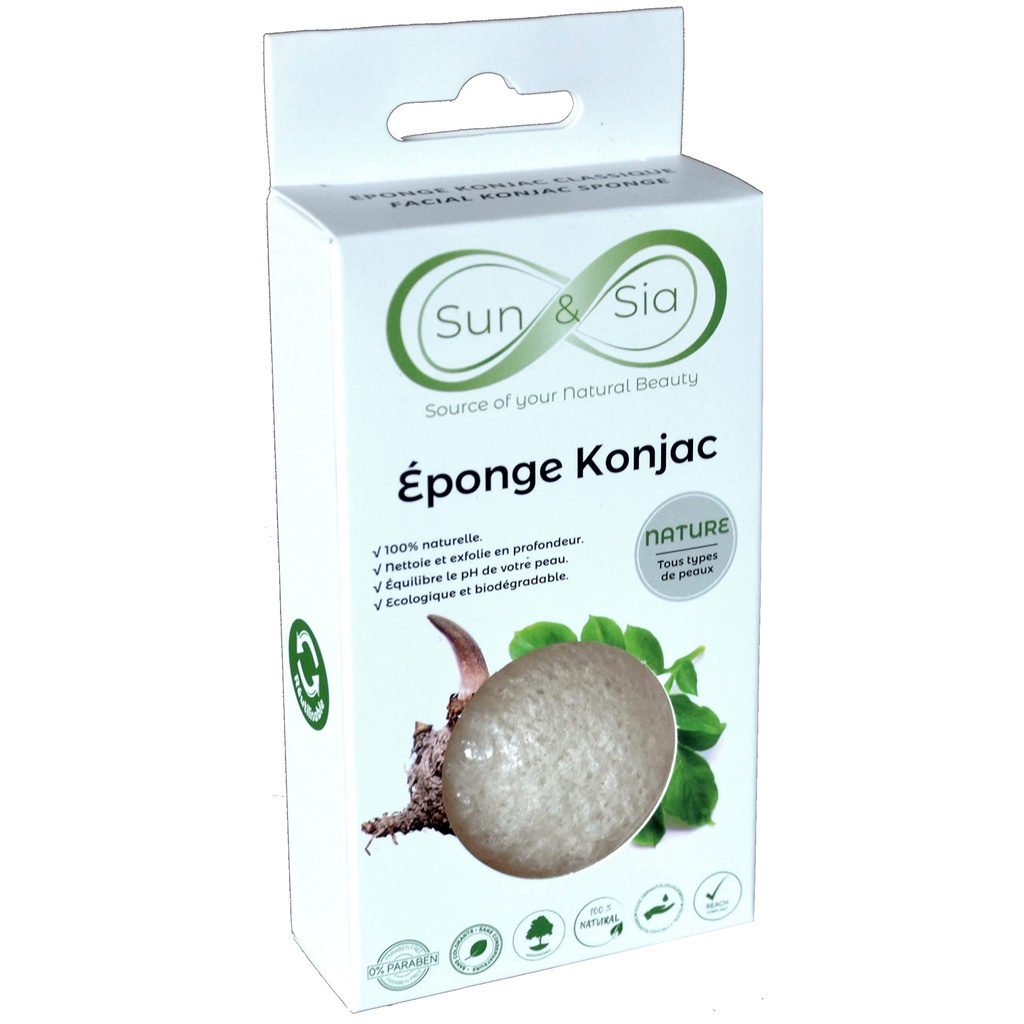 Éponge Konjac nature - Sun & Sia