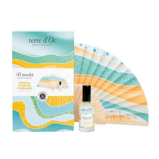 [TOSENCF235] Éventail & Parfum fleur de Monoï - Terre D'Oc 