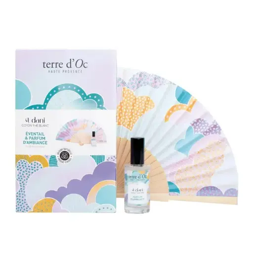 [TOSENCF238] Éventail & parfum coton thé blanc - Terre D'Oc 