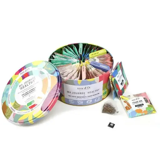 [TOTIHEPCOF042A] Ma journée “healthy” 42 sachets thés verts & tisanes BIO- Terre d'Oc 