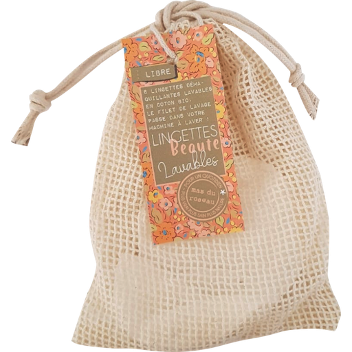 [14106] 6 lingettes démaquillantes lavables en coton bio - Mas du Roseau