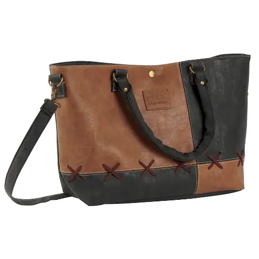 [LUM045] Sac à main bicolore Noir et Marron - Country Casa