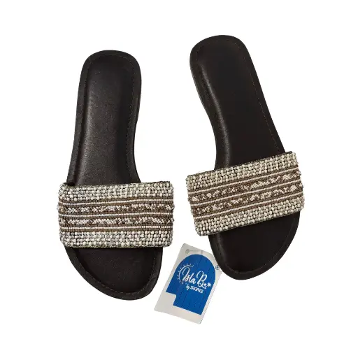 Sandales en cuir perle marron - Signes Grimalt 