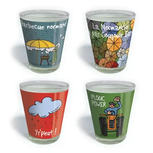 [124HE-04] Lot n°4 de 4 petits verres - Heula 