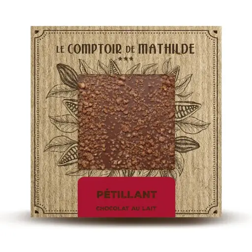 [TABPM0018]  Tablette Chocolat au Lait Pétillant - Le Comptoir de Mathilde