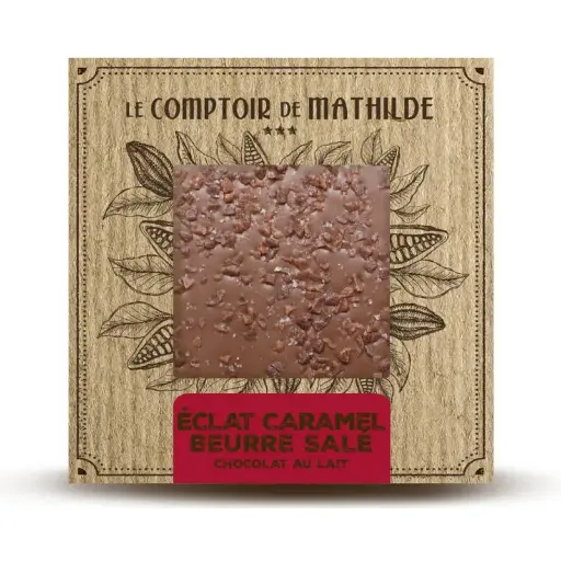 [TABPM0020] Tablette Chocolat au Lait Éclat Caramel au Beurre Salé - Le Comptoire de Mathilde